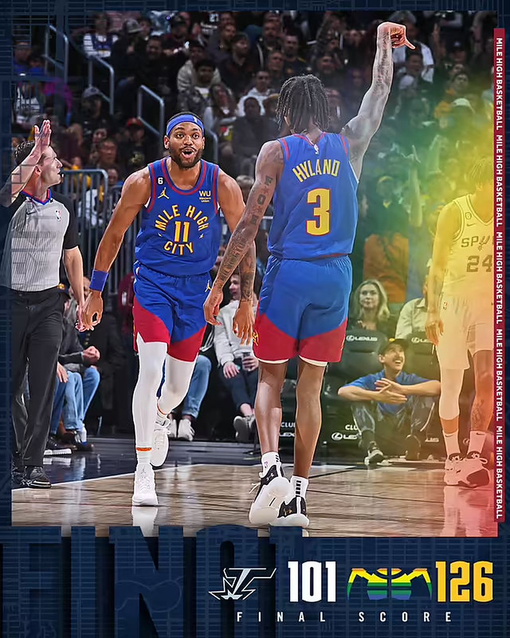 马刺客场逆转掘金，拉塞尔32分高效果！